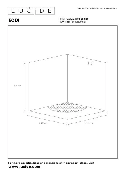 Lucide BODI - Foco de techo - 1xGU10 - Negro - TECHNISCH